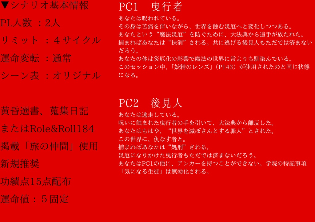 マギカロギア非公式シナリオ『ギロチン逃避行』