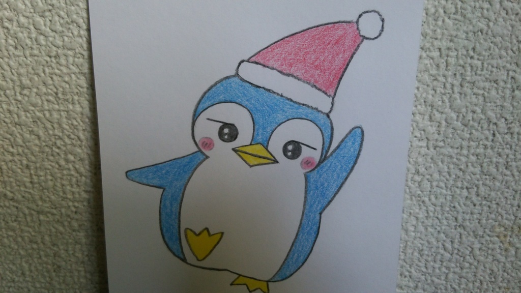 11 ペンギン君 ポストカード 手描きイラスト まってつ工房 Booth
