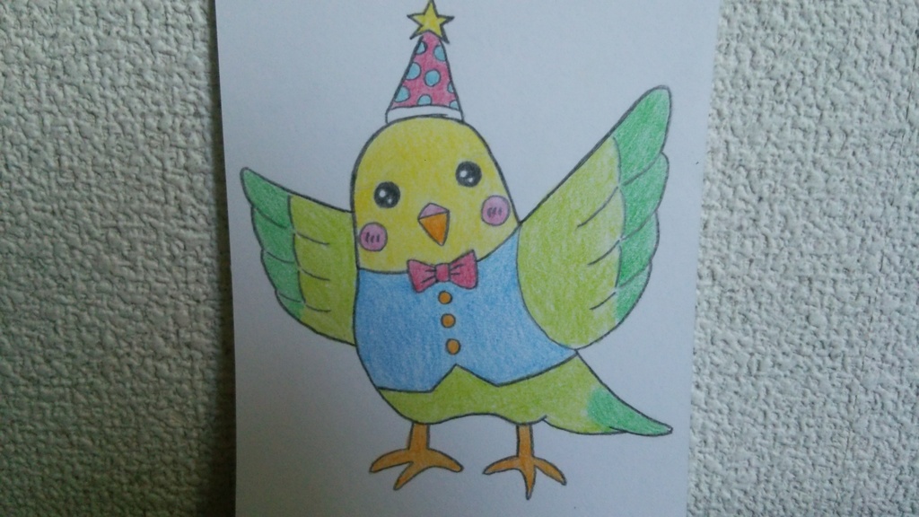 25 インコ君 ポストカード 手描きイラスト まってつ工房 Booth 25 インコ君 ポストカード 手描きイラスト まってつ工房 Booth