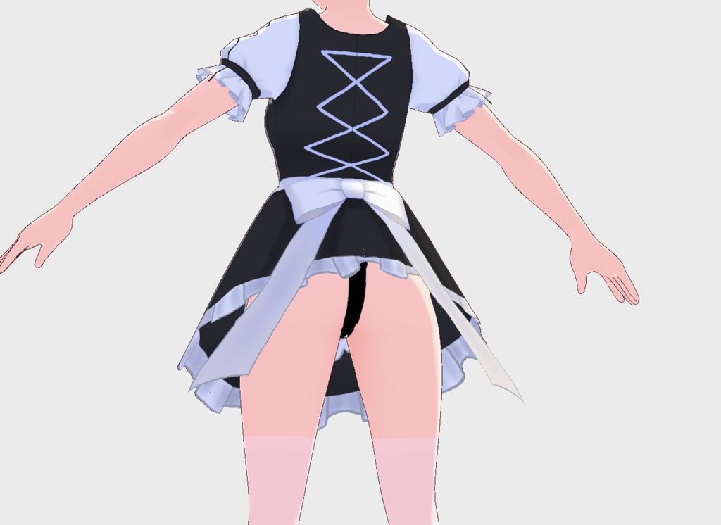 【VRoidテクスチャ】ケツ出しメイド服!!(ひもパン付き)