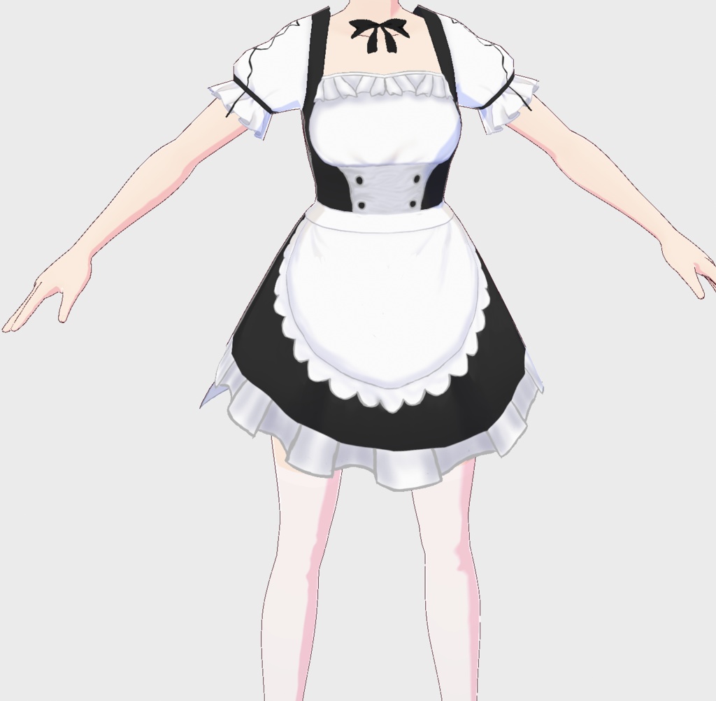 【VRoidテクスチャ】ケツ出しメイド服!!(ひもパン付き)