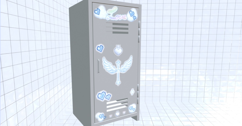 【3D素材_fbx】ロッカー 学校 掃除道具入れ 【モデル_オブジェクト_blender】