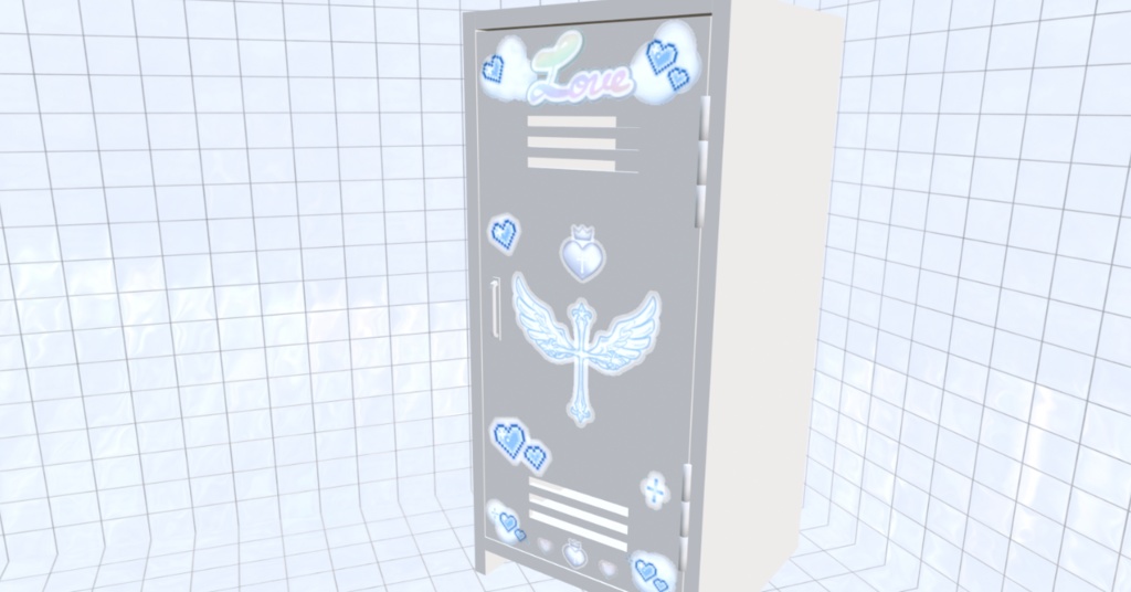 【3D素材_fbx】ロッカー 学校 掃除道具入れ 【モデル_オブジェクト_blender】