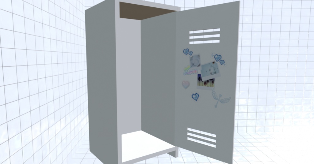 【3D素材_fbx】ロッカー 学校 掃除道具入れ 【モデル_オブジェクト_blender】