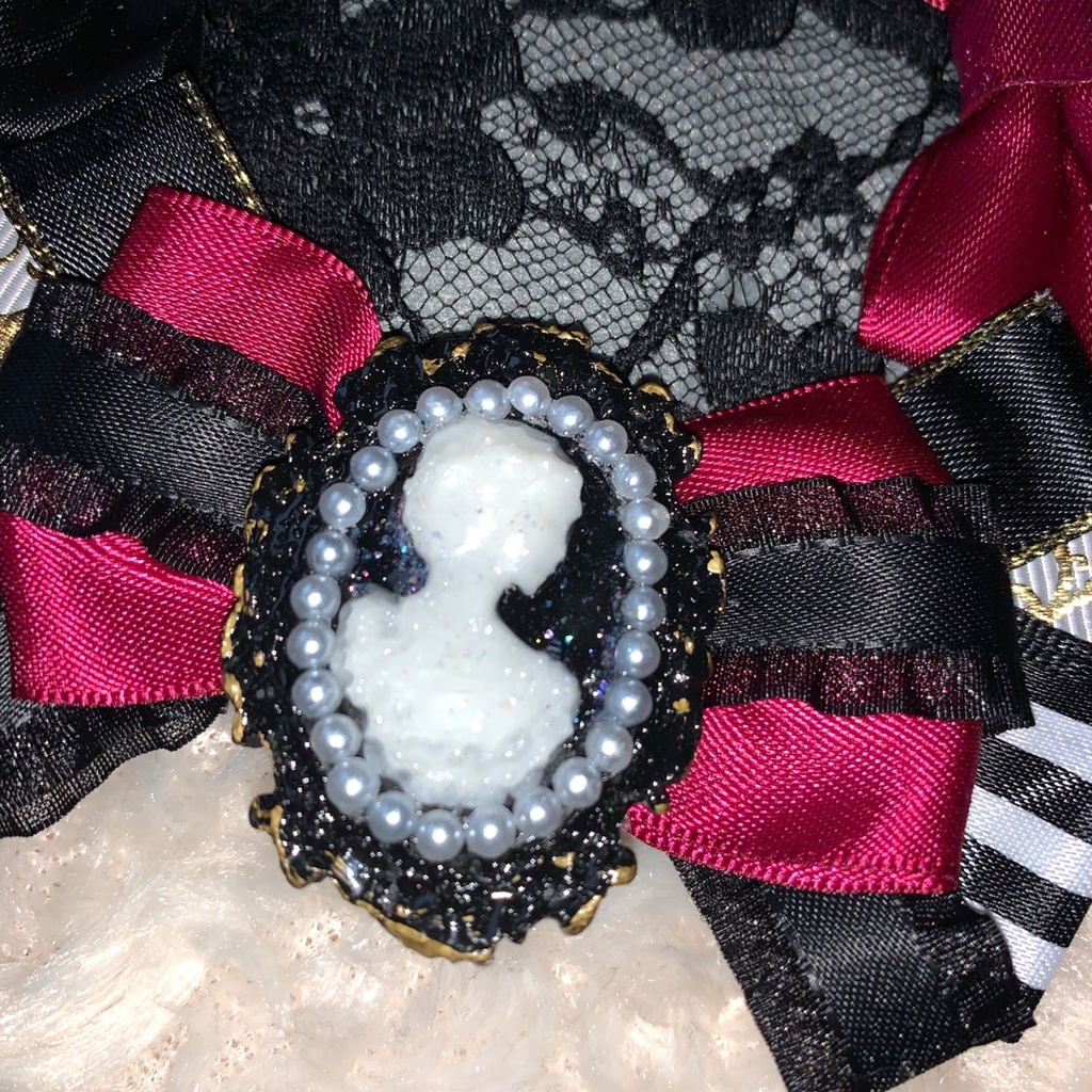 リボンロゼット【高貴な茶会ver.blackカメオ】