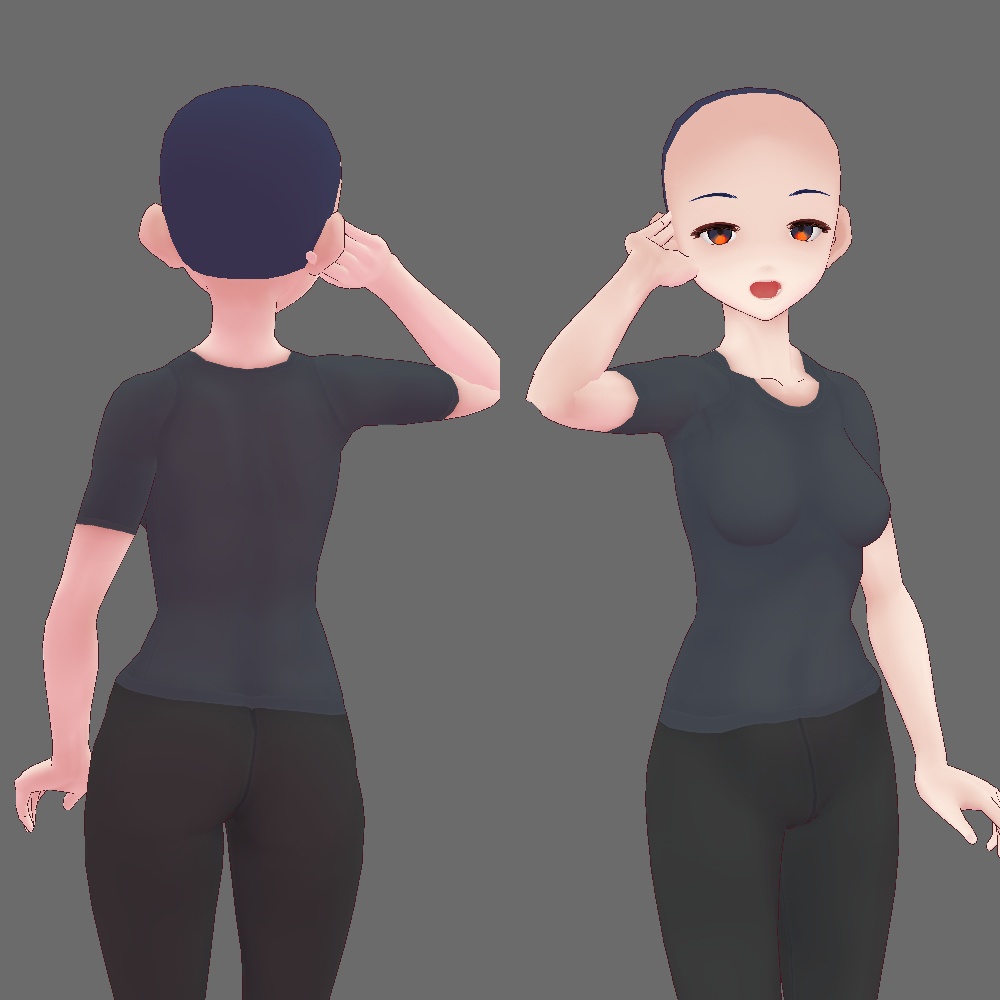 【無料有】顔肌 体肌 Tシャツ 口 白目 ダークなテクスチャセット【VRoid】