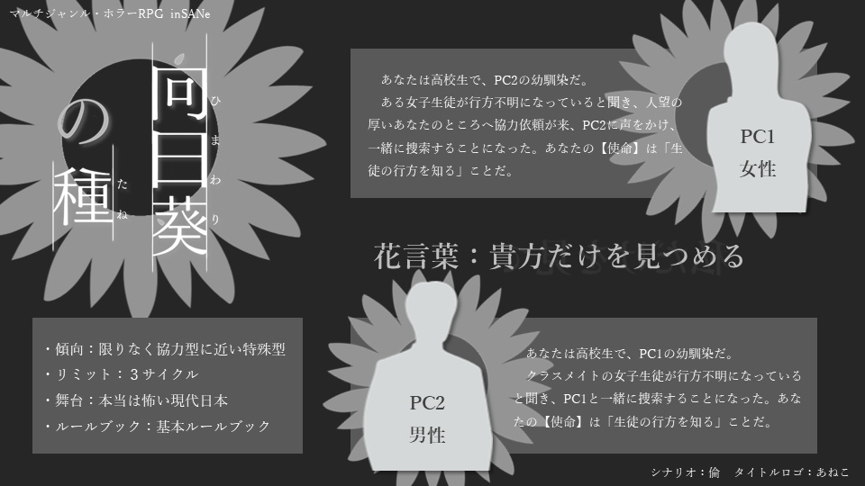 【データ版】君の手と青い空、何色でもない僕ら【インセイン2人用シナリオ集】