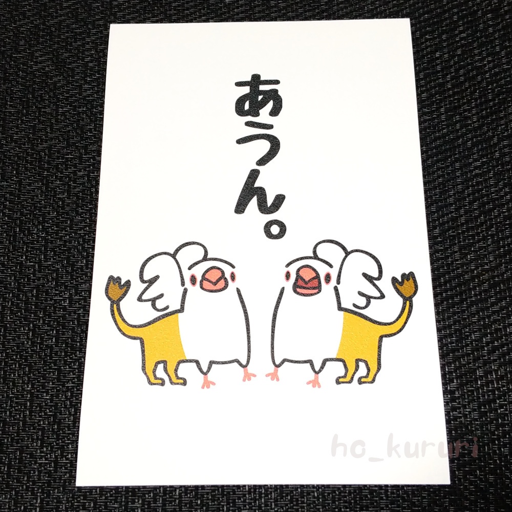 文鳥 「あうん。」 ポストカード 5408