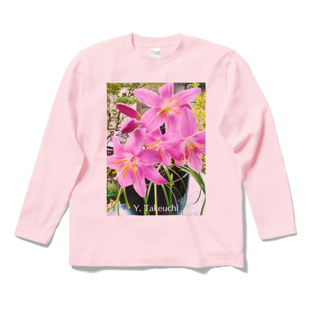 ゼフィランサス　ロングスリーブTシャツ　ライトピンク