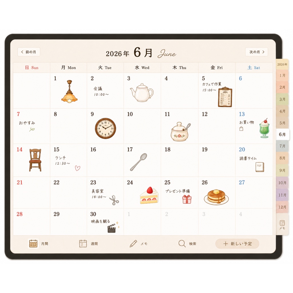 昭和喫茶 デジタルプランナーステッカー Vol.2 | Showa Retro Cafe Planner Stickers Vol.2