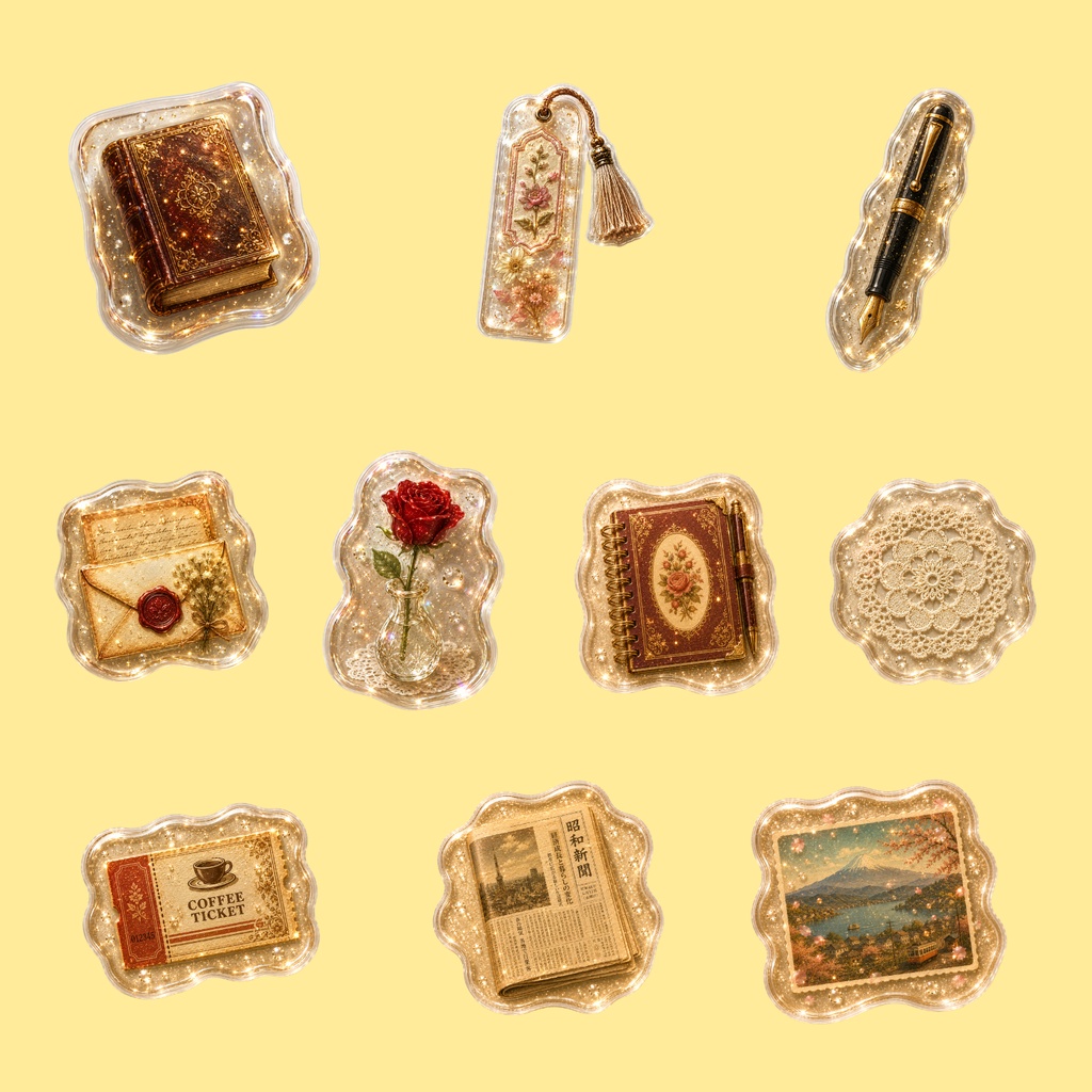 昭和喫茶 デジタルプランナーステッカー Vol.6【レジン風シール】| Showa Retro Cafe Planner Stickers Vol.6