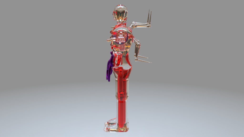 💎Glass Silver Humanoid Devourer - 3D Indie Game Asset🎮