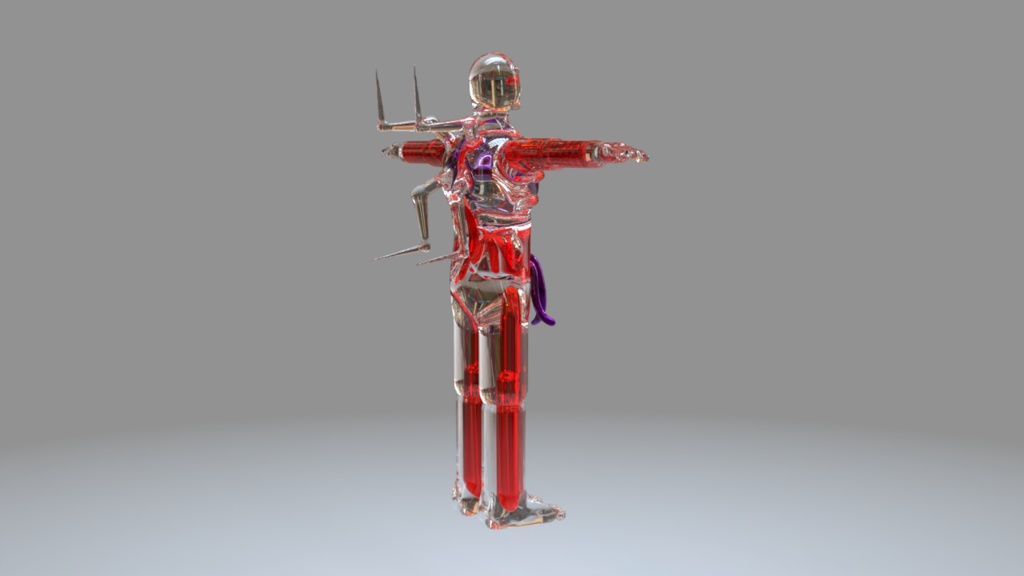💎Glass Silver Humanoid Devourer - 3D Indie Game Asset🎮