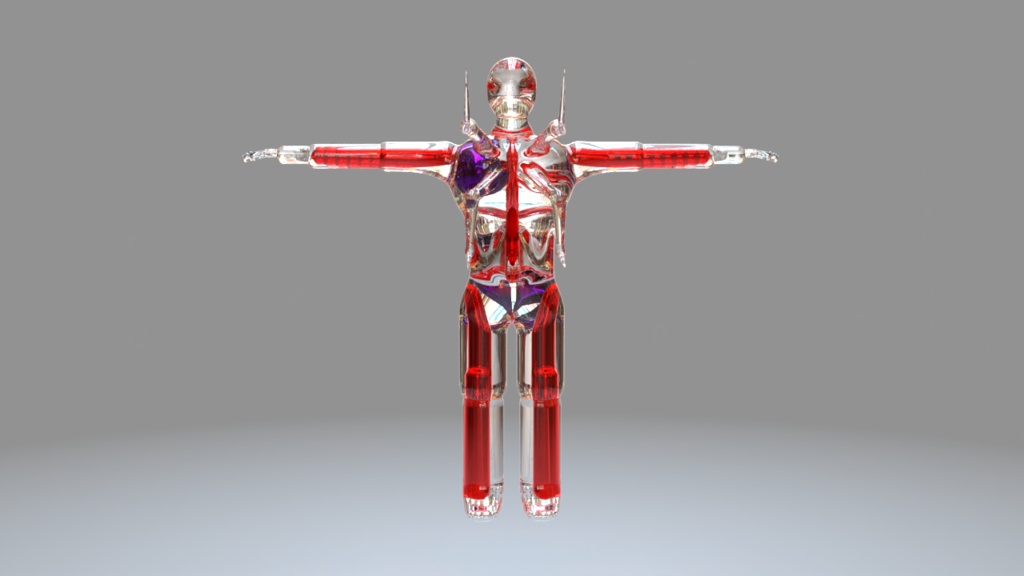 💎Glass Silver Humanoid Devourer - 3D Indie Game Asset🎮