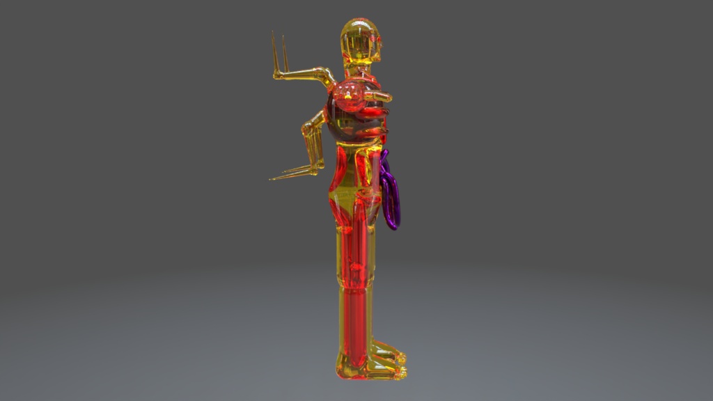 💎Glass Humanoid Devourer - 3D Indie Game Asset🎮