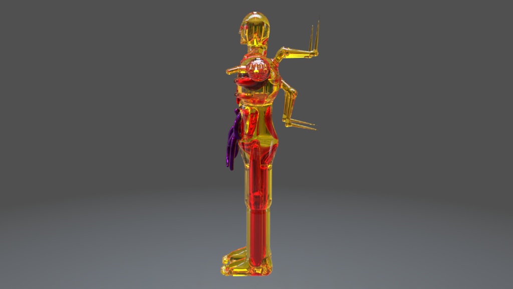 💎Glass Humanoid Devourer - 3D Indie Game Asset🎮