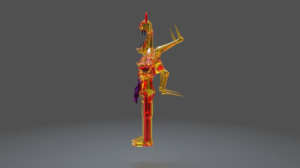 💎Glass Demon Humanoid Devourer - 3D Indie Game Asset🎮