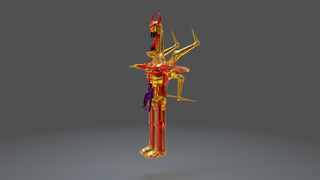 💎Glass Demon Humanoid Devourer - 3D Indie Game Asset🎮
