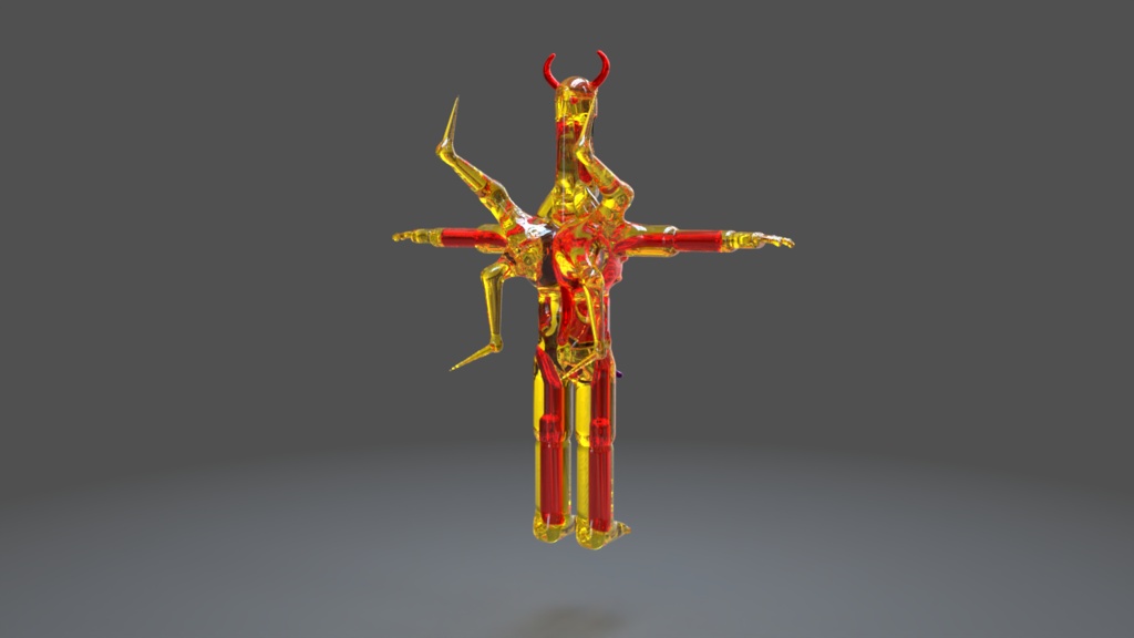 💎Glass Demon Humanoid Devourer - 3D Indie Game Asset🎮