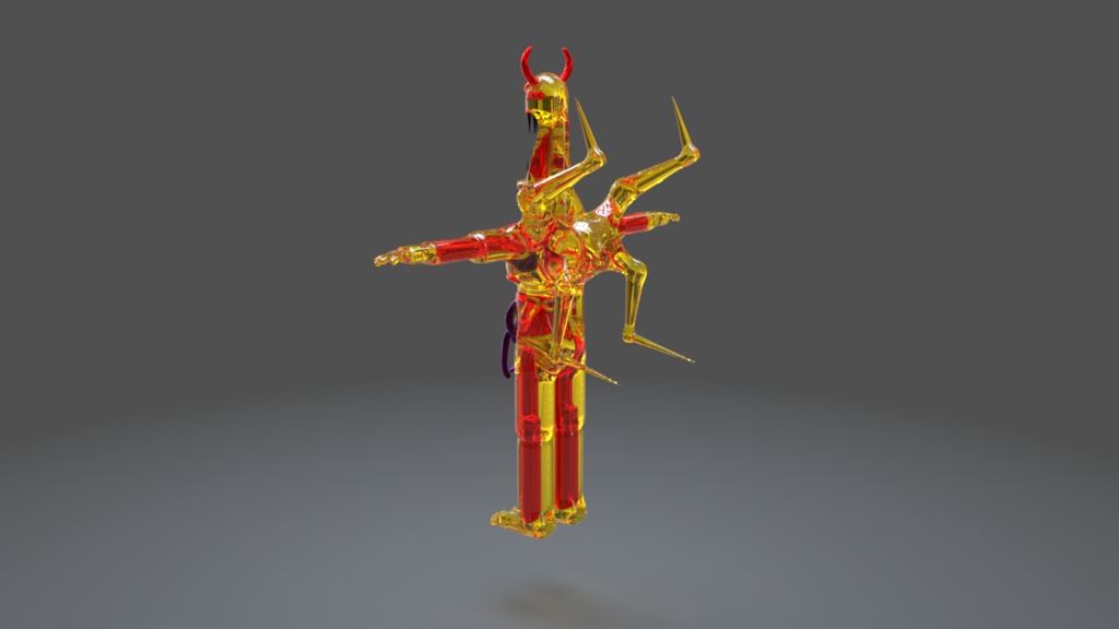 💎Glass Demon Humanoid Devourer - 3D Indie Game Asset🎮