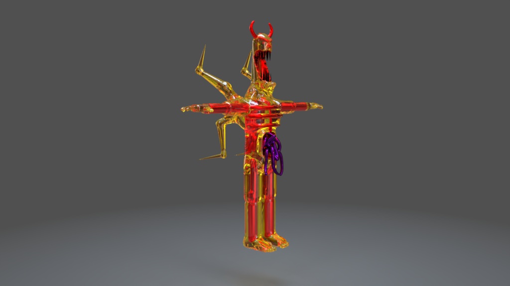 💎Glass Demon Humanoid Devourer - 3D Indie Game Asset🎮