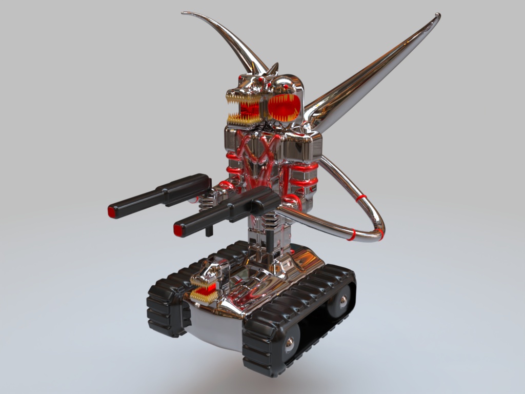 🤖Cyberpunk Chrome Devourer Tank Variant - 3D Indie Game Asset🎮