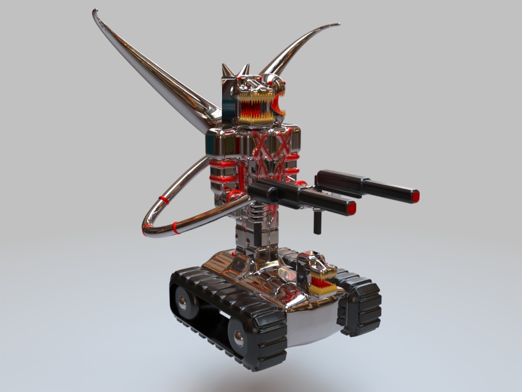 🤖Cyberpunk Chrome Devourer Tank Variant - 3D Indie Game Asset🎮