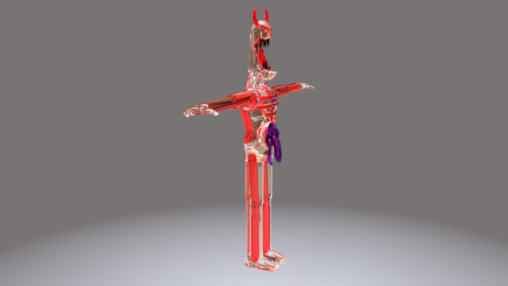 💎Glass Silver Demon Humanoid Devourer👹 - 3D Indie Game Asset🎮