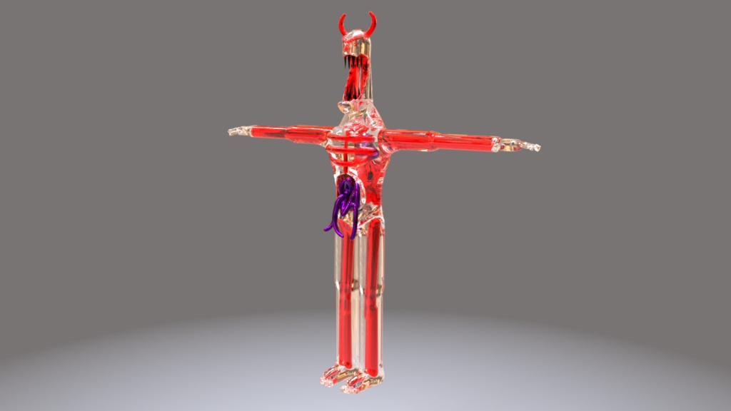 💎Glass Silver Demon Humanoid Devourer👹 - 3D Indie Game Asset🎮