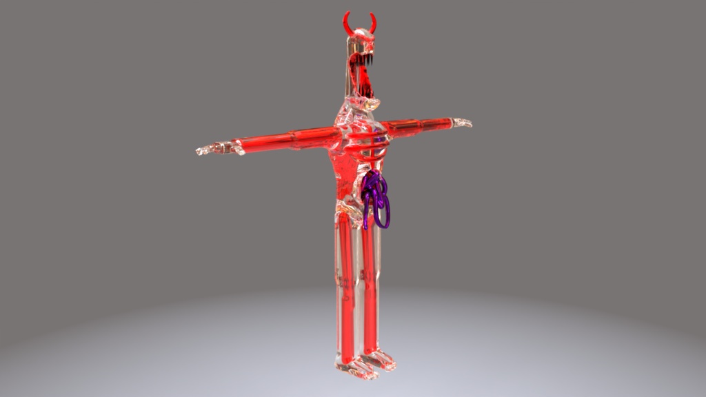 💎Glass Silver Demon Humanoid Devourer👹 - 3D Indie Game Asset🎮