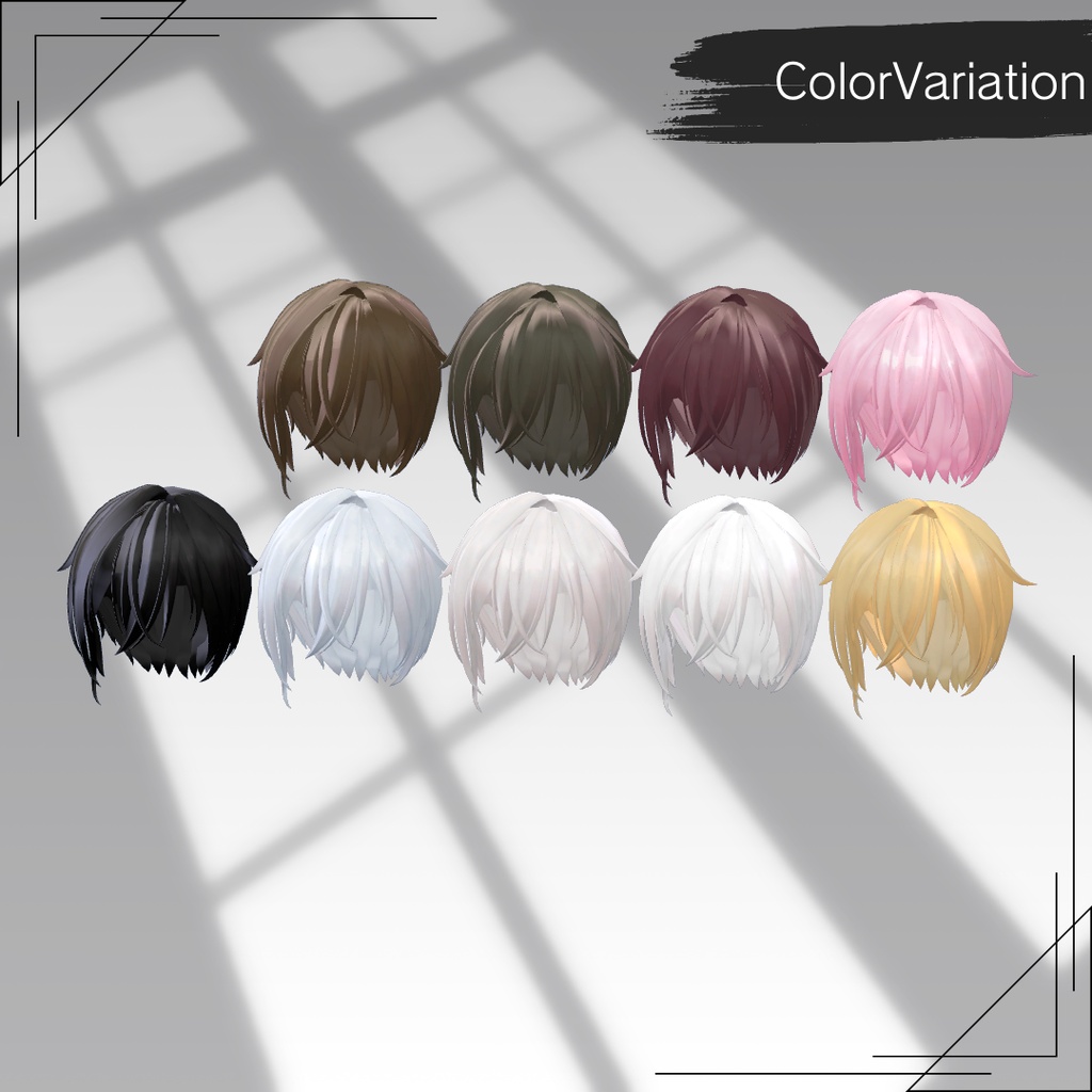 【7アバター対応】LAYR HOMME Hair 001 【VRchat】