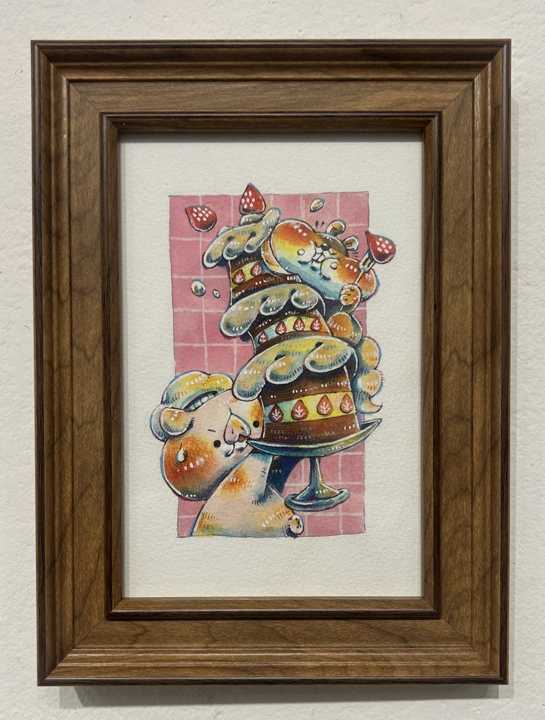 原画「ブタの料理人と腹ペコリスさん。」