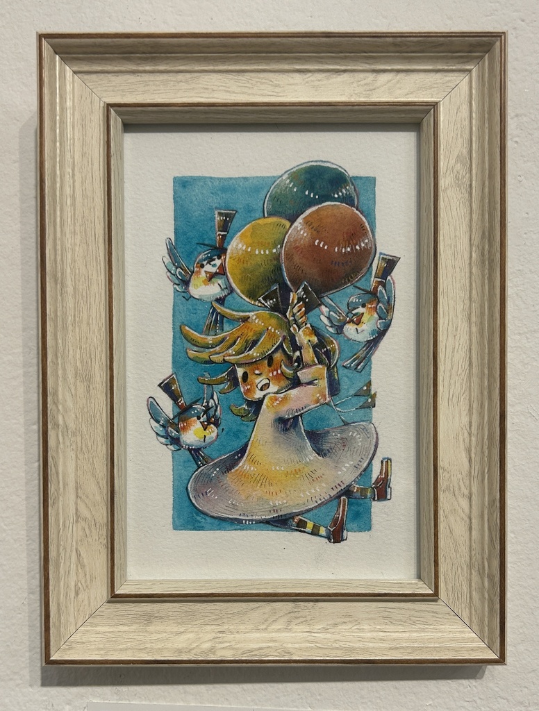 原画「飛ぶトリ。」
