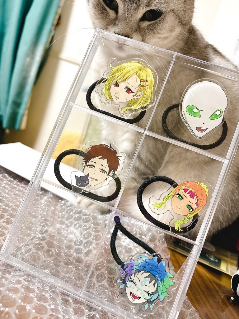 生首ヘアゴム(ラキオ、コメット、シピ、セツ)