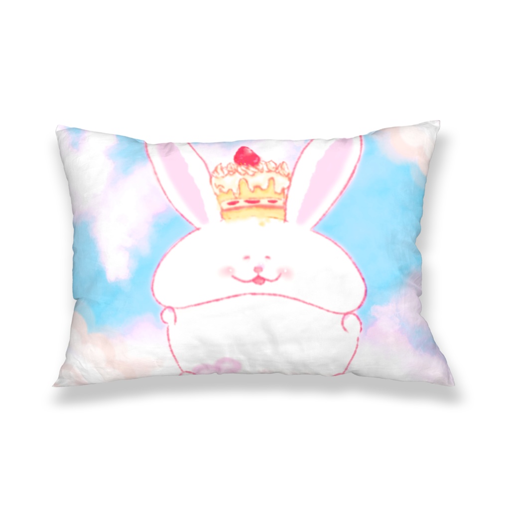 【枕カバー】シャビーホワイト/ぷかぷかうさぎ