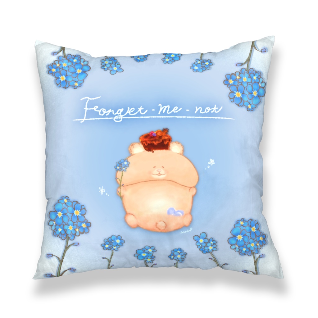 【クッションカバー】*誕生日花*四つ葉のクローバー×うさぎ・勿忘草×べあ*