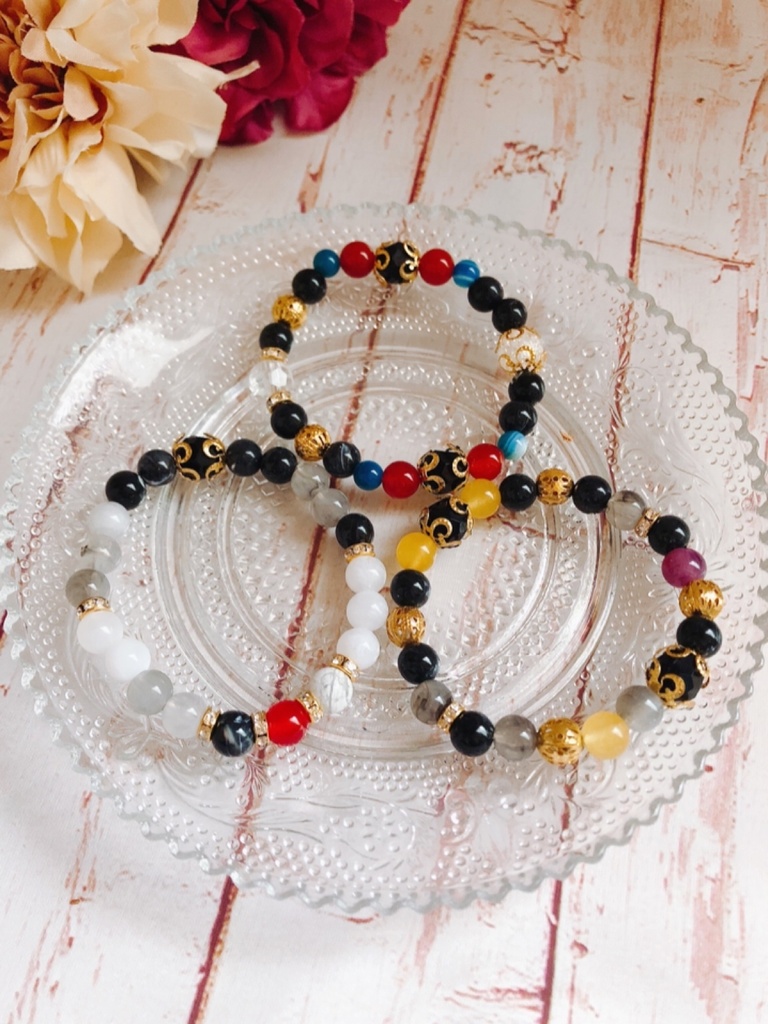 ヒプノシスマイクBadAssTemple天国獄イメージ天然石入りブレスレット