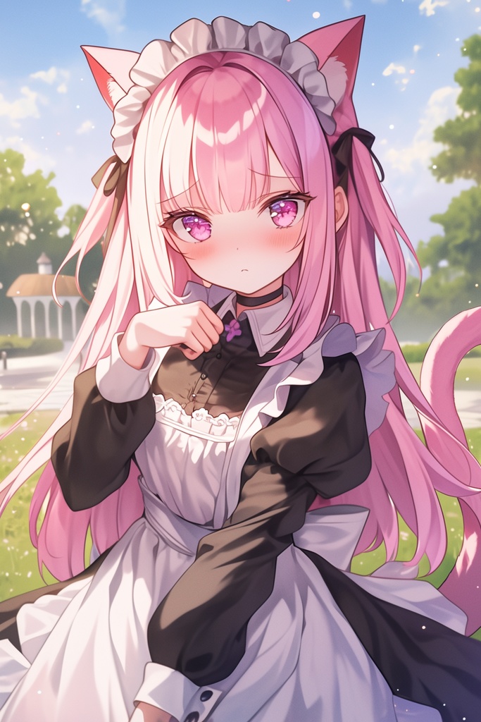猫耳メイドAIイラスト