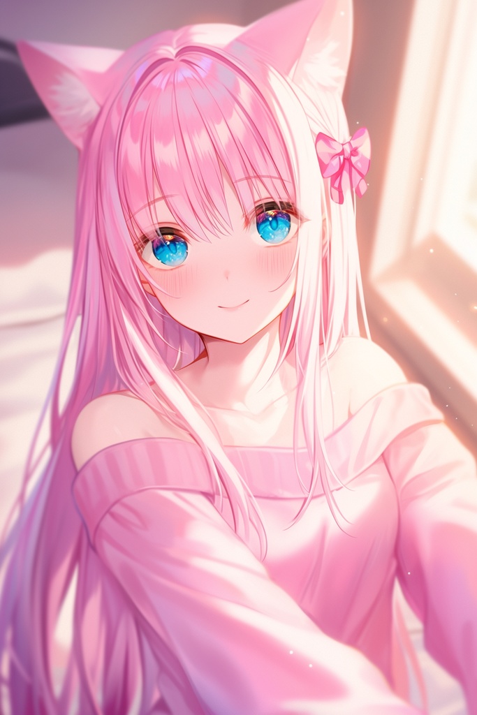 チューブトップの猫耳少女