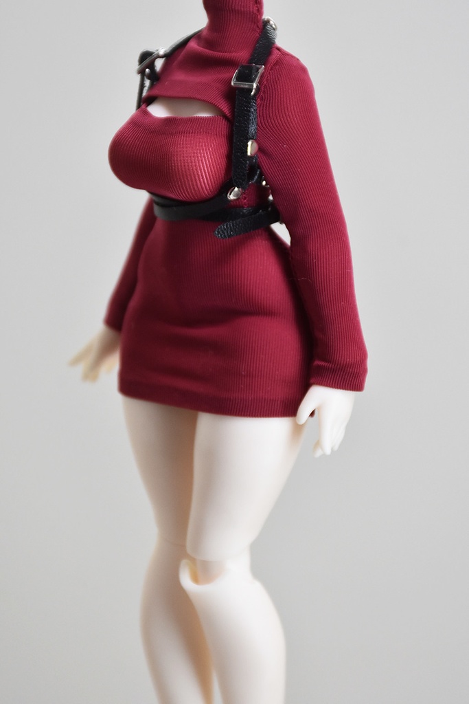 1/12 1/10 1/8 胸元カットアウト ボディコンミニワンピース