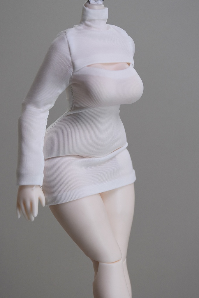 1/12 1/10 1/8 胸元カットアウト ボディコンミニワンピース