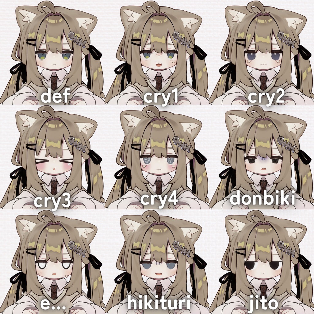 【kipfel/キプフェル】ツンデレ猫ちゃん表情セット 27種類