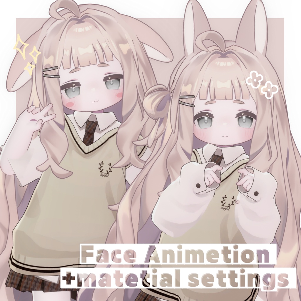 【kipfel/キプフェル】めろめろうさちゃん表情セット+liltoon material settings