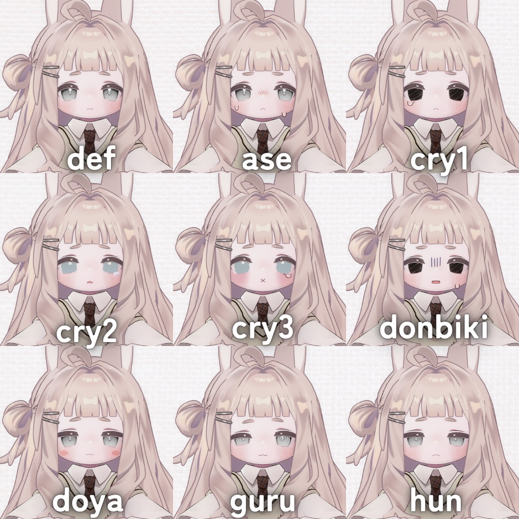 【kipfel/キプフェル】めろめろうさちゃん表情セット+liltoon material settings