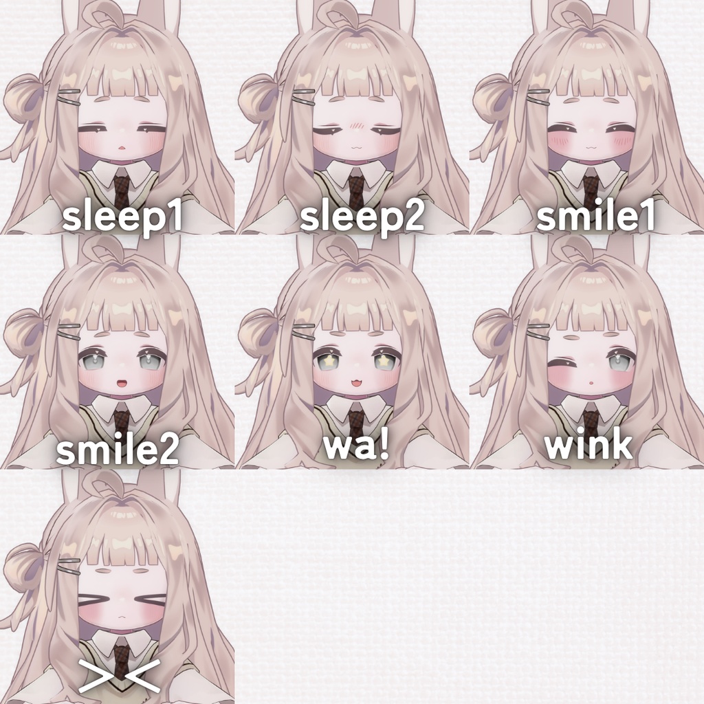 【kipfel/キプフェル】めろめろうさちゃん表情セット+liltoon material settings