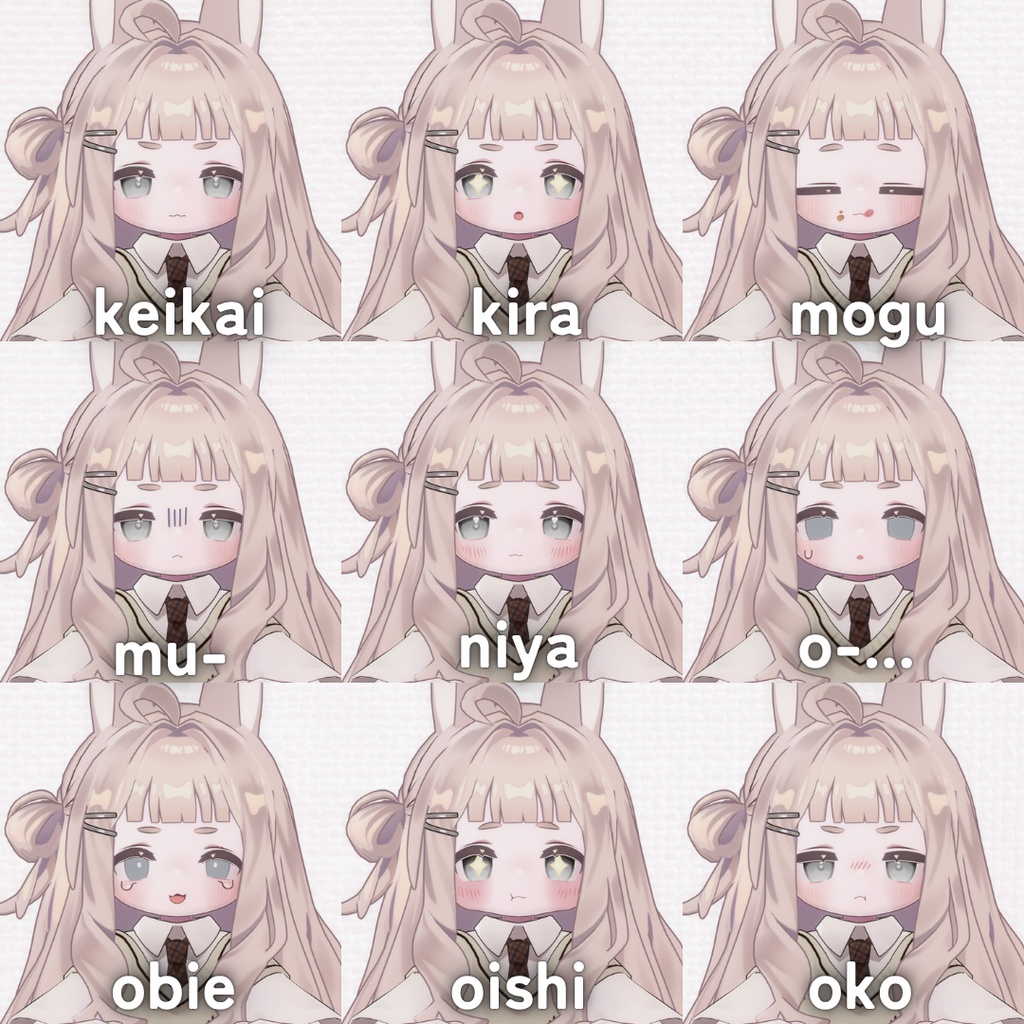 【kipfel/キプフェル】めろめろうさちゃん表情セット+liltoon material settings