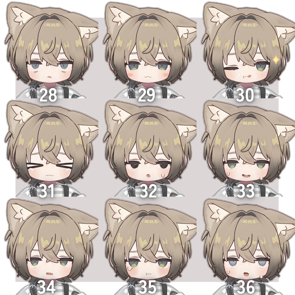 なまいきボーイッシュな表情セット36種類 【kipfel/キプフェル】