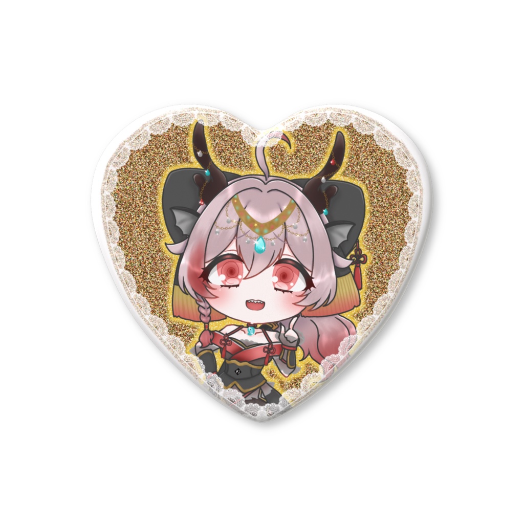 烏龍乱ハート缶バッチ