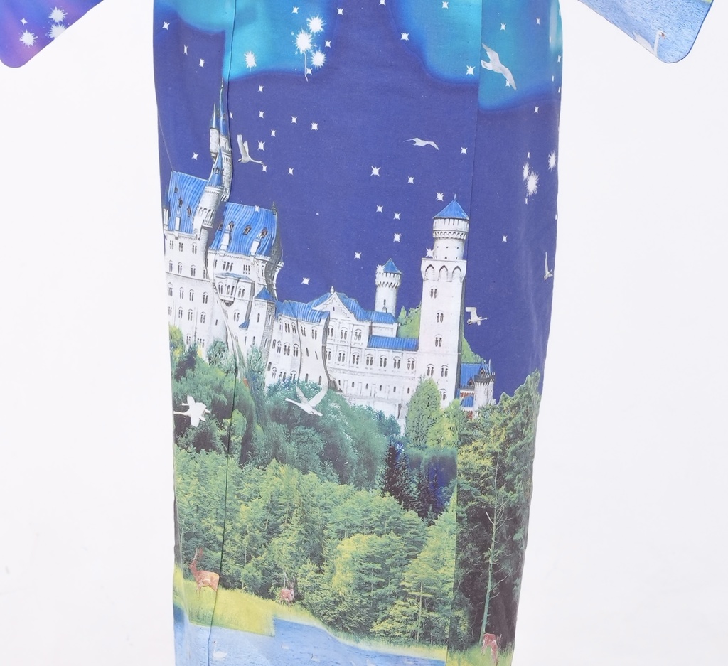 【即納品】オーロラの夜空と湖畔のお城着物【原宿ドールズ】