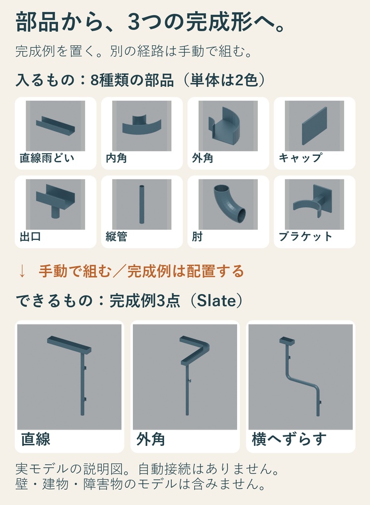 Procedural Gutter Kit|外壁の雨どい・縦管19 Prefab